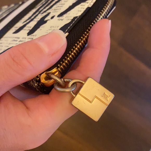 Y2K L.A.M.B. Zebra Black and White LEATHER Stripe Long Wallet LARGE - Picture 9 of 16